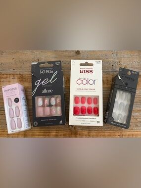Kiss and Impress press-on nails - 4 complete sets